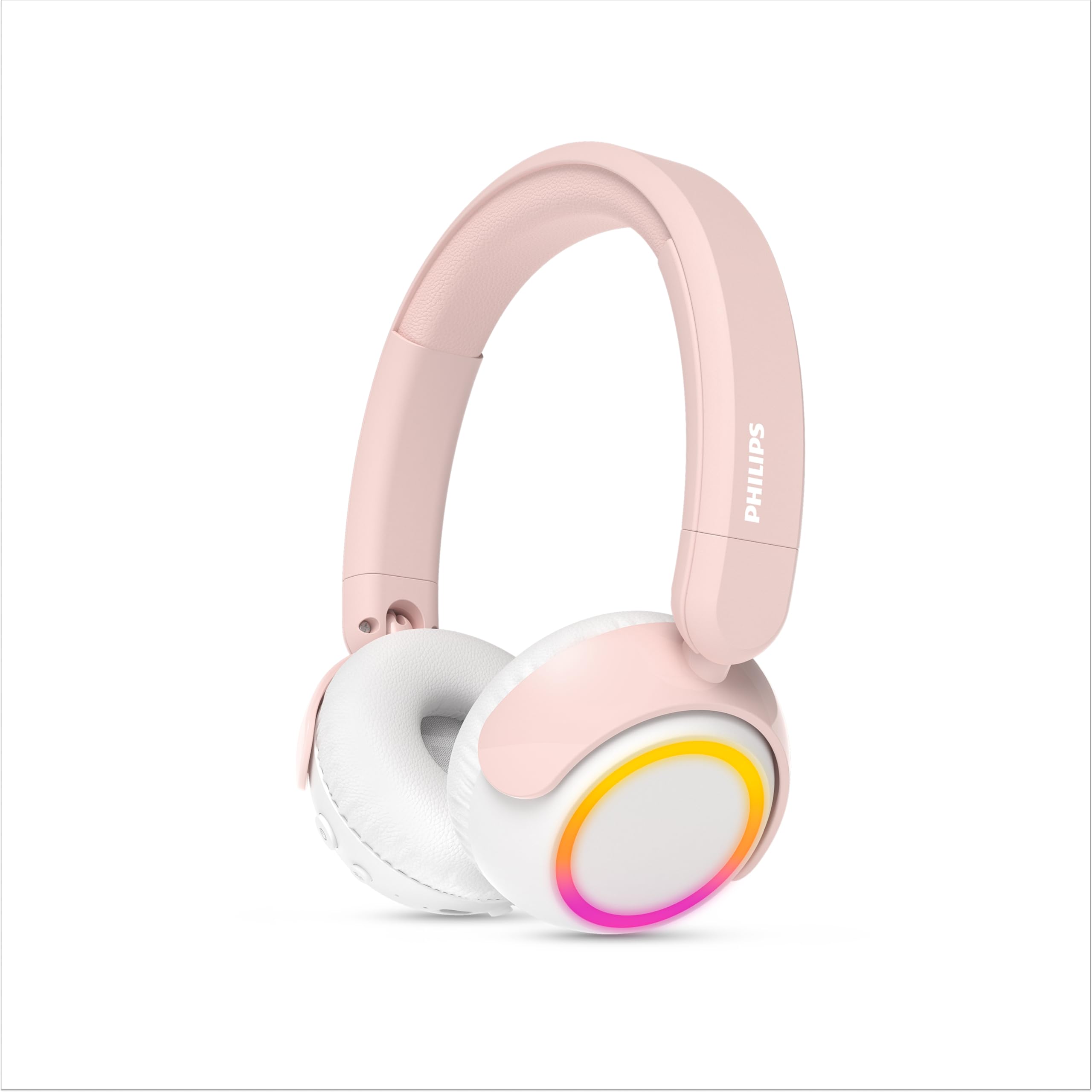 Philips TAK4200PK 4200 Series On Ear Wireless Kids Foldable Headphones Volume Limited, Audio Sharing, 3.5mm and USB-C Cable included - Pink