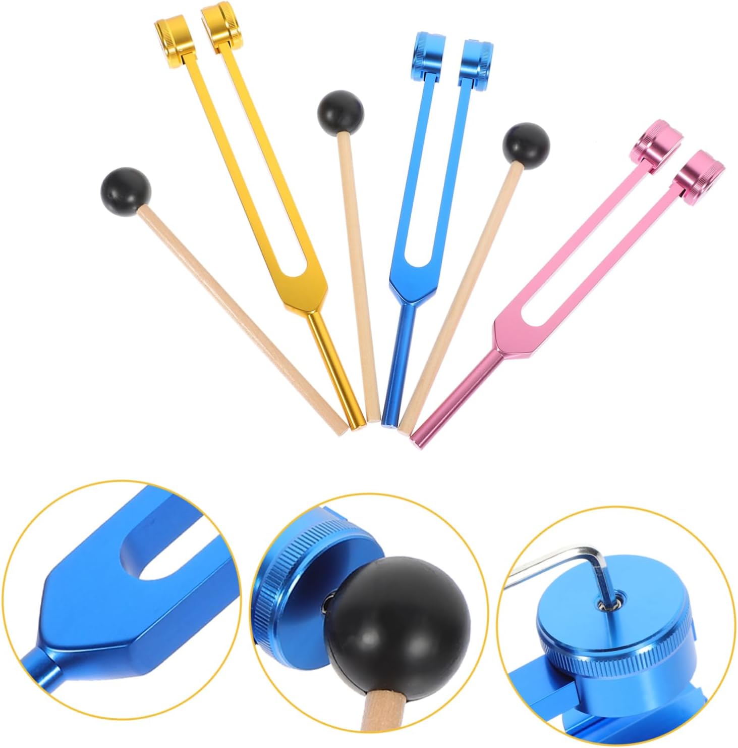 1Set Ear Tuning Fork Kit for Ear Cleaning Nerve Sensory Testing and Sound Healing Durable and Smooth Finish for Comfort
