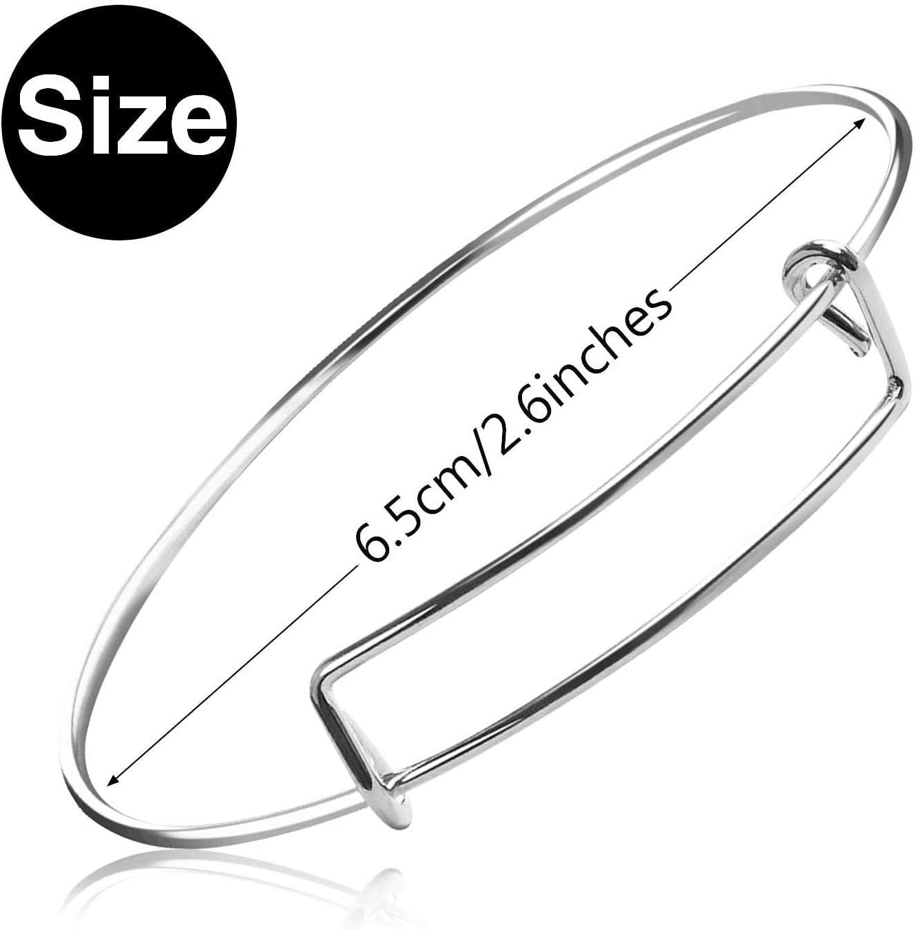 UPINS 20Pcs Expandable Bangle Bracelets Adjustable Wire Blank Bracelets with 30Pcs Gold Enamel Charms, 200Pcs Open Jump Rings for DIY Jewelry Making