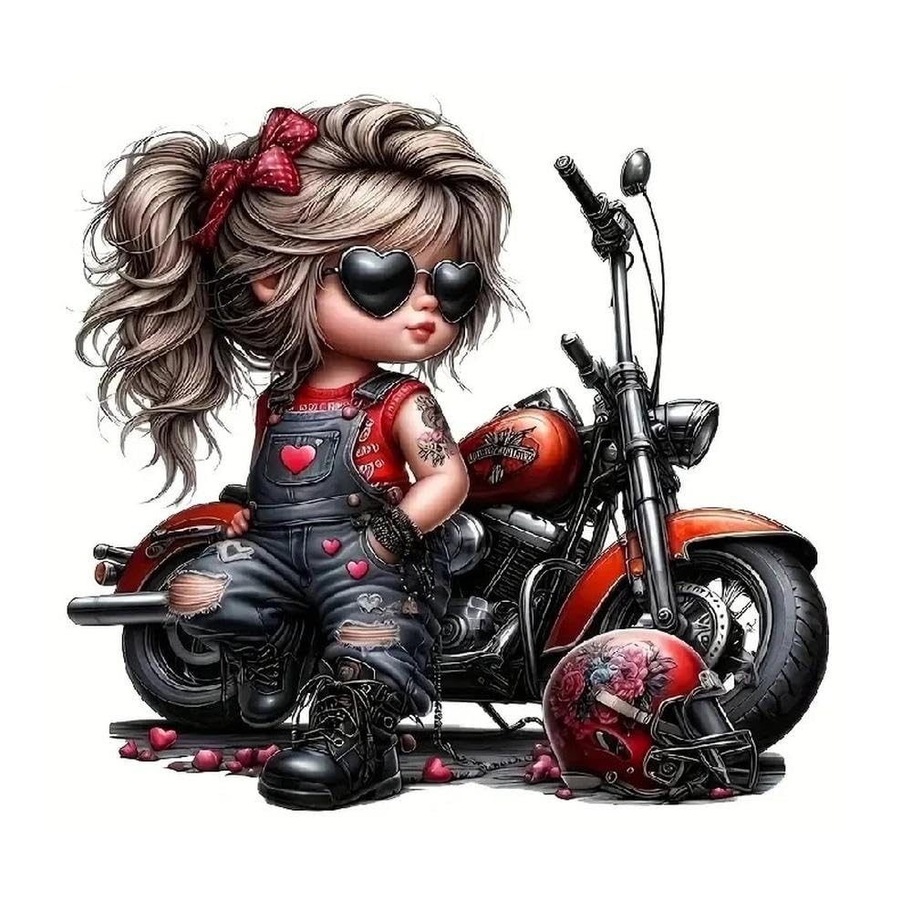 Autocollant vinyle Cool Girls motos haute densité 10cm avec finitions soignées anti-rayures