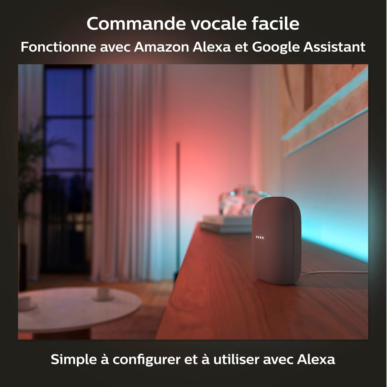 Philips Hue White and Color Lightstrip Extension 1 mètre, Bluetooth, compatible Alexa, Google Assistant, Apple Homekit