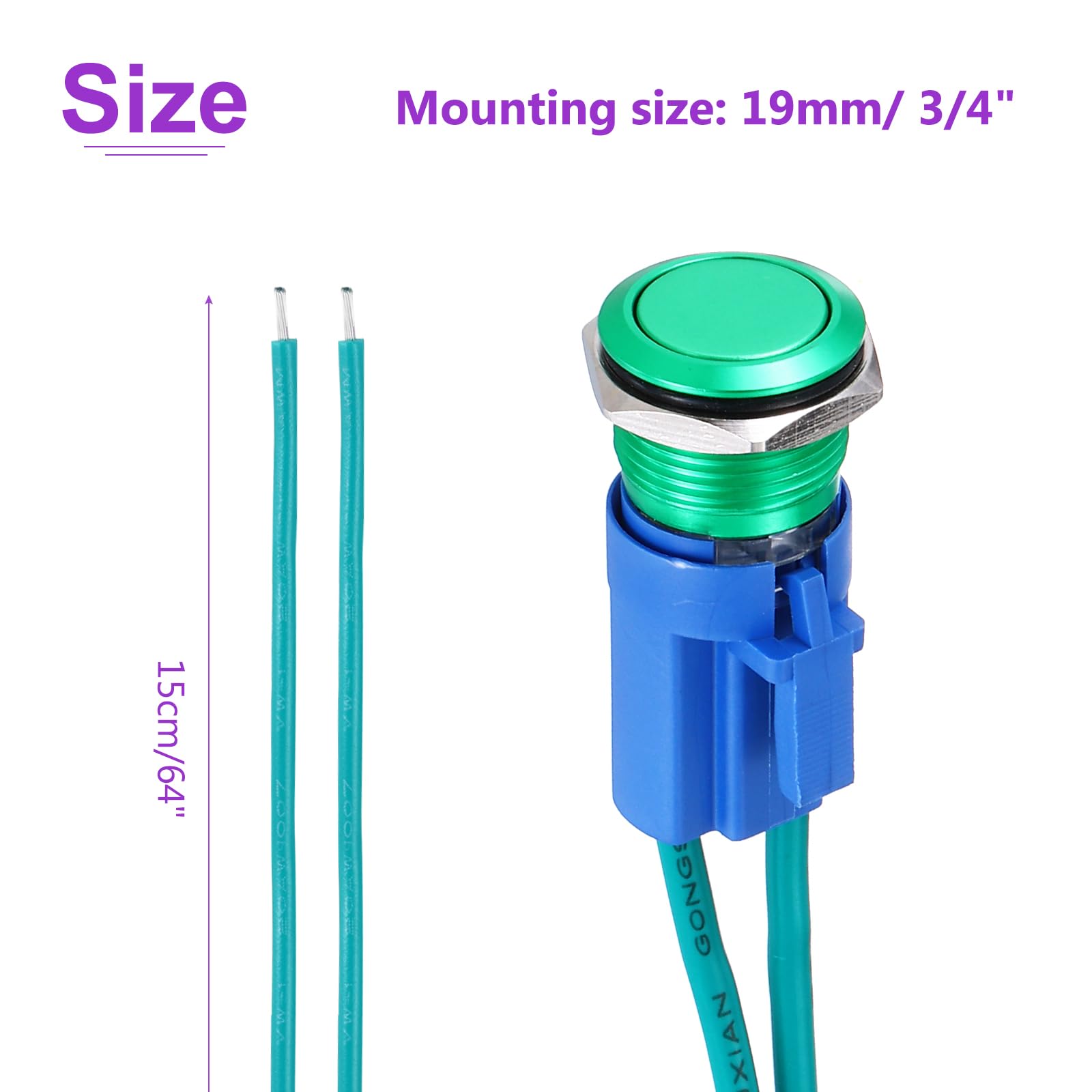 DMiotech 1 Pcs 19mm / 3/4" Push Button Switch - Image 4