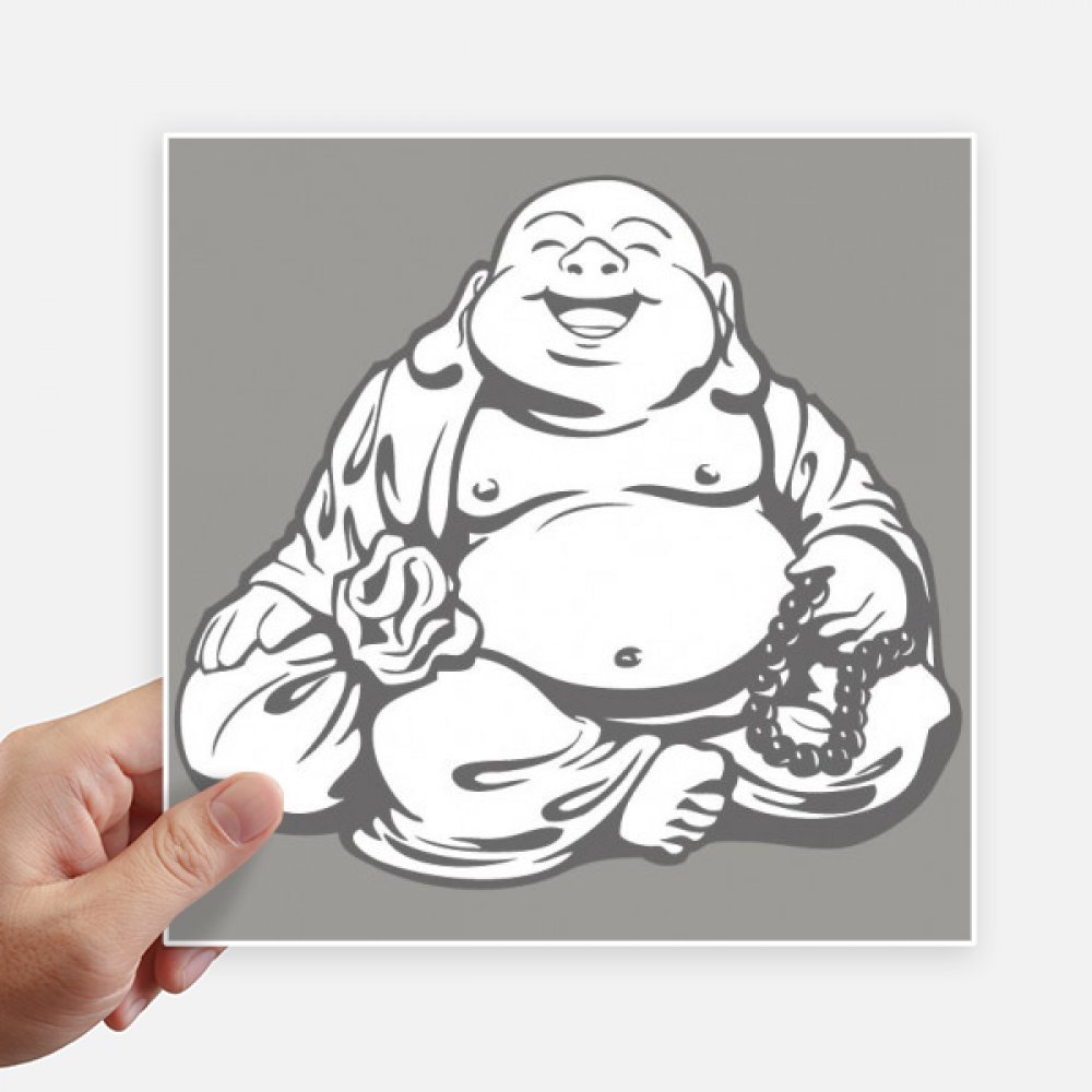 Autocollant Bouddhisme Maitreya sticker mural multicolore carré 20 cm
