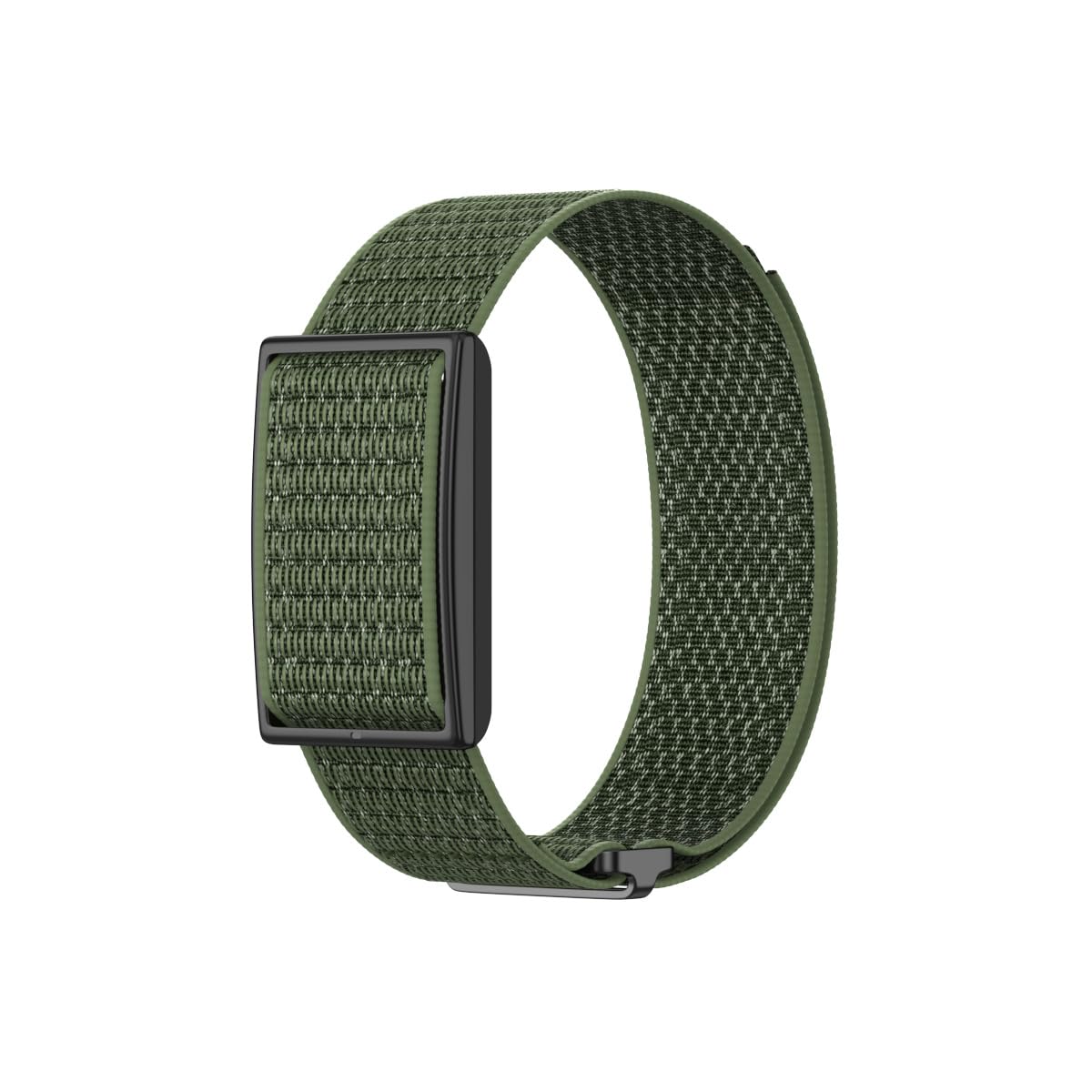 Nylon Bands Compatible with Polar Loop/Visible Armband 2.0 Straps, Hook & Loop Soft Weave Stretchy Breathable Replacement Sport Wristbands with Buckle, Fitness Bracelets, No Tracker (Green, L)