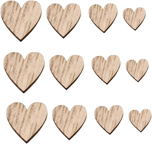Miniatura 6 de EXCEART 400 Pcs Wood Star Ornaments Wooden Hanging Ornaments Wooden Hanging Hearts Wood Cutout Wooden Heart Ornaments Wood Embellishments Decorative