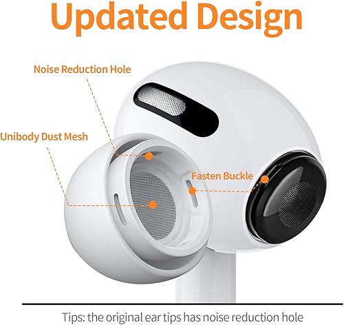 Miniatura 8 de Janient 3 pares de almohadillas de repuesto para Airpods Pro 12, puntas de goma de silicona con orificio de reducción de ruido para Airpods de 1 y 2