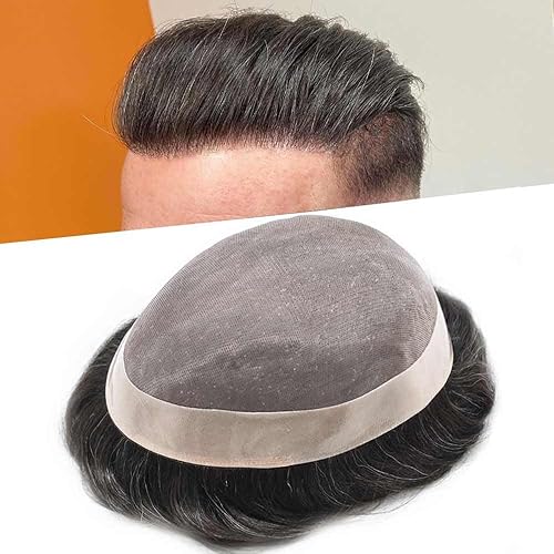Miniatura 109 de Toupeee for Men Fine Mono Lace Men Toupee Hair Pieces 100% European Human Hair Replacement System for Men Monofilament Men Hair Prosthesis Protesis