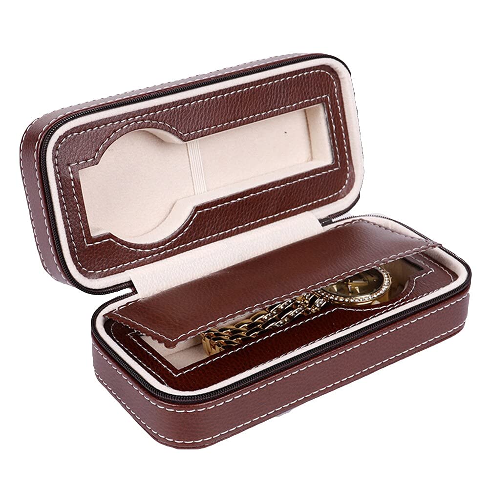 MaestroRelojero - Custodia con Zip per 2 Orologi in Eco Pelle | Astuccio Porta Orologi da Viaggio | Porta Orologi Uomo