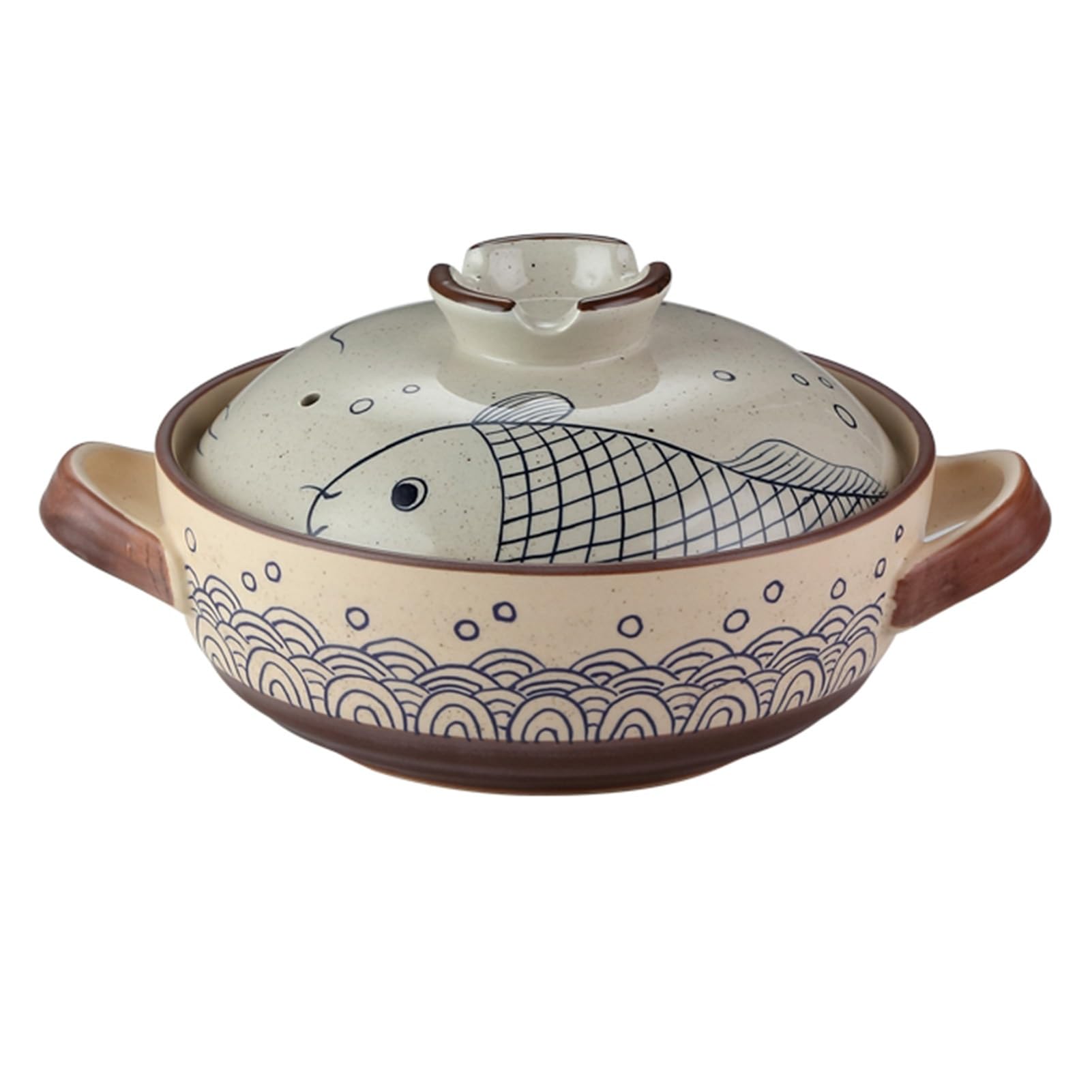 Donabe Ceramic Casserole Cocotte, Japanese Clay Pot Hot Pot, Slow Cooker, Heat Resistant Nutritious Saucepan Soup Pot