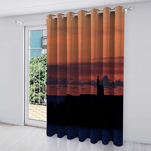 Miniatura 2 de Landscapes - Cortinas opacas para el atardecer y la noche para el dormitorio, cortinas opacas para el dormitorio, 1 panel, 40 pulgadas de ancho x 47