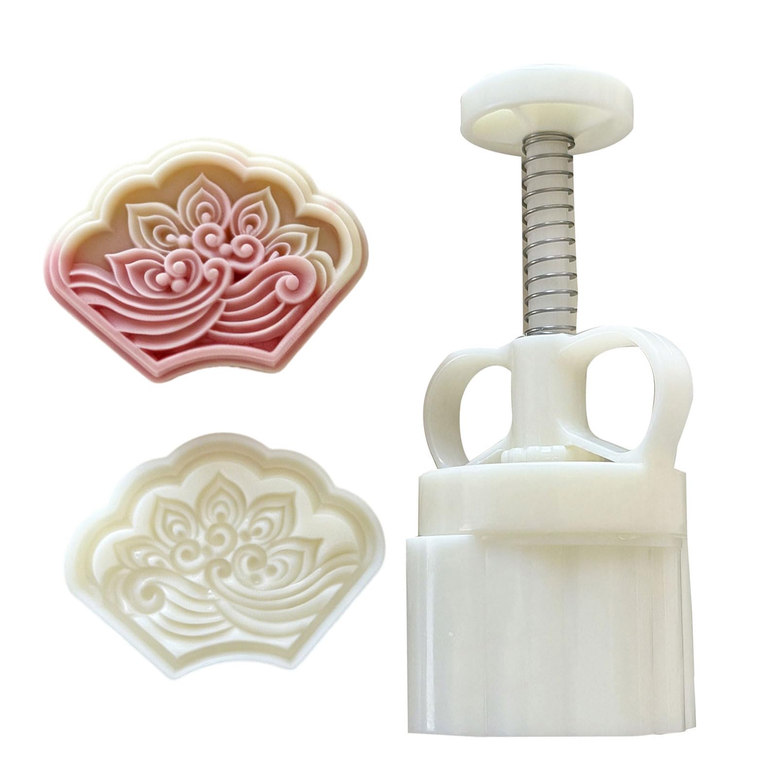 Ljmyy Hand Pressure Moons Cake ABS Mould Unique Traditional Chinese Pastries Baking Mould Dessert Bakeware