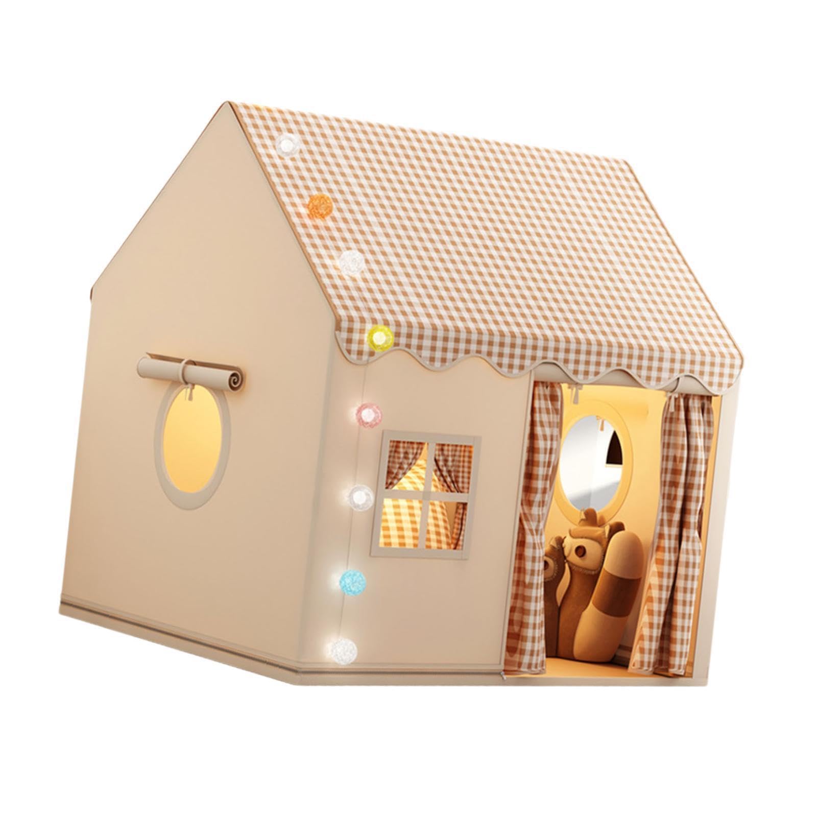 Fantasievolles Spielzelt für Kinder – drinnen und draußen, leicht und einfach aufzubauen, lustiges Schloss, Rollenspiel, Camping, tragbar, zum, Grau, 120x105x128cm
