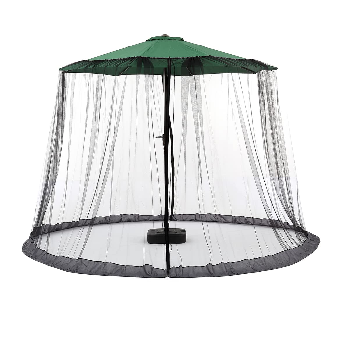 Akiky Black Canopy Patio Umbrella Mosquito Net Universal Canopy Umbrella Netting Screen with Double Zipper Door Polyester Mosquito Mesh for 7-11ft Outdoor Offset Hanging Market Umbrellas