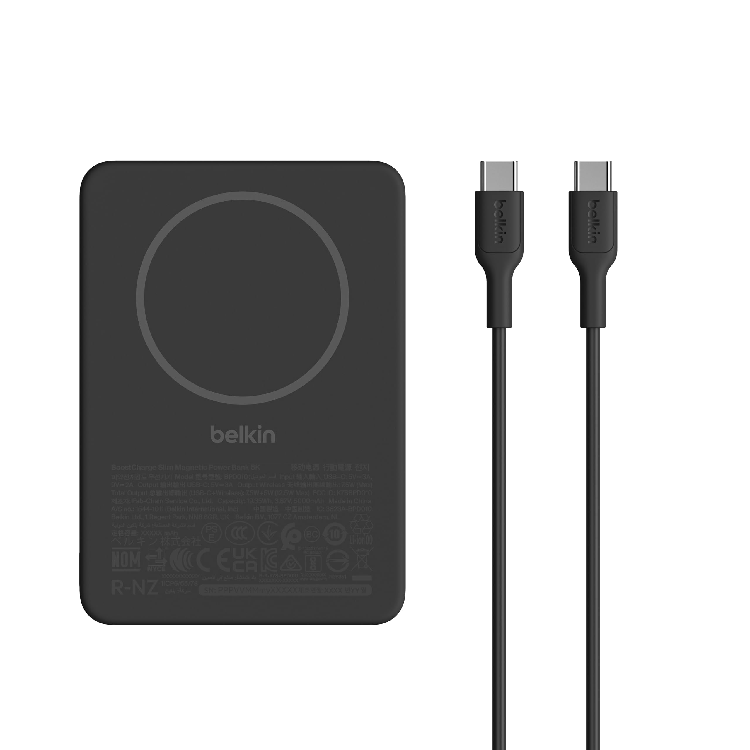 Amazon | Belkin MagSafe対応 モバイルバッテリー 軽量 5000mAh USB-C