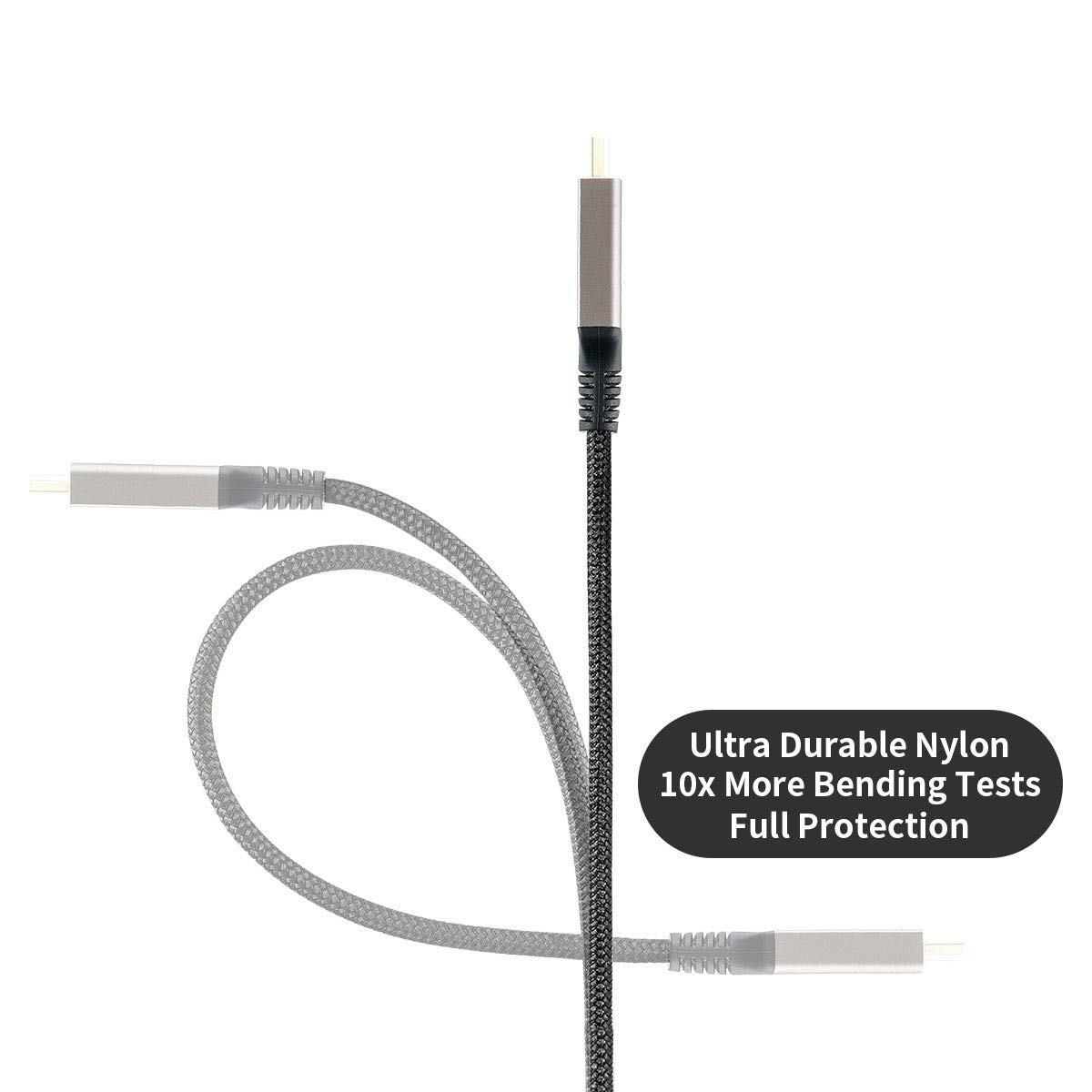 Cavo DisplayPort a HDMI, cavo unidirezionale in nylon intrecciato 4K UHD HD ad alta velocità DP a HDMI, compatibile con DisplayPort Computer Laptop, 2 m, grigio scuro
