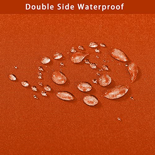 Idee-Home Patio Cushion Covers Replacement, Outdoor Cushion Slipcovers, Waterproof Chair Seat Cover For Sofa Couch Furniture Outside Zipper Design, 6 Set 22 Inchx 24 Inch Rust Orange #TOP2