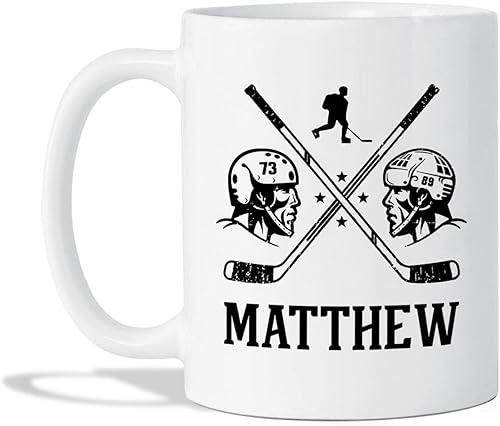 Taza de hockey, taza de hockey personalizada, taza deportiva personalizada con nombre, taza de café de hockey, regalo para los amantes del hockey,