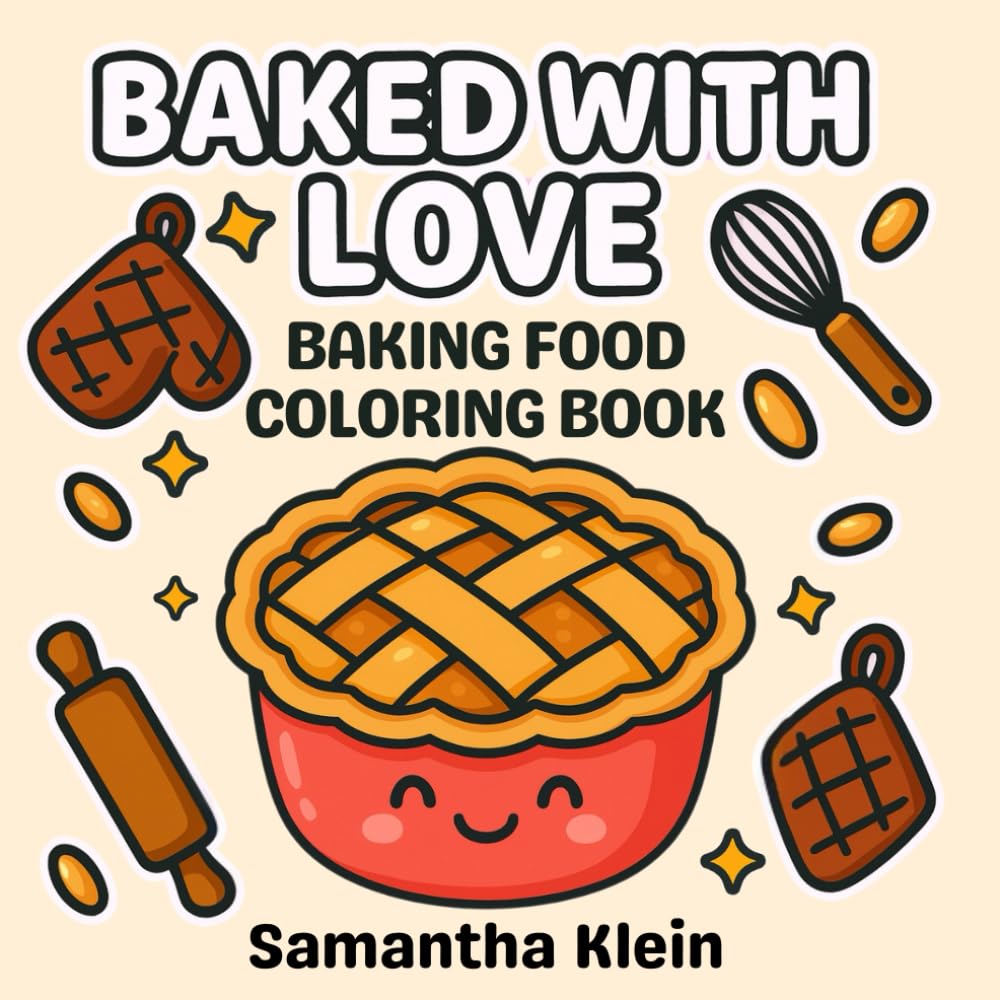 Baked With Love Baking Food Coloring Book: Bold & Easy Designs Featuring Cozy Pastry for Teens and Adults