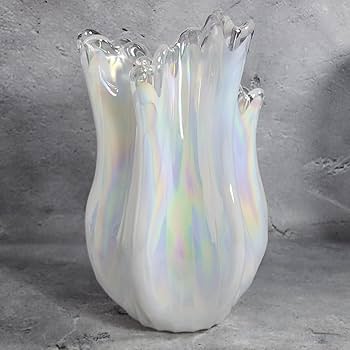 ラスター硝子ヴィンテージ花瓶ミルク硝子KURATA CRAFT GLASS職人技 ラスター硝子ヴィンテージ花瓶ミルク硝子KURATA CRAFT GLASS職人技