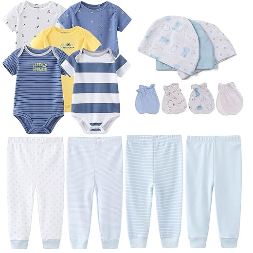 Kiddiezoom Unisex Baby Layette Essentials Giftset Clothing Set 19-Piece For Newborn Baby