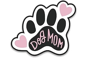 Pawprint Heart Design Dog Mom Car Magnet