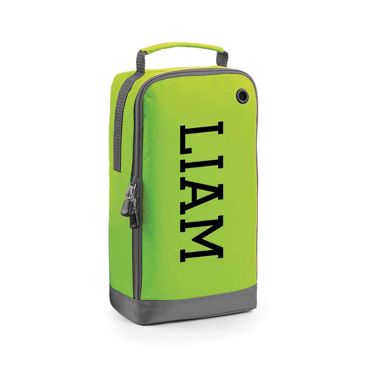 Personalised Football & Sports Ventilated Boot Bag With Custom Name Printed On (Lime Green) — image 1