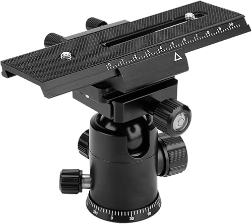 Miniatura 3 de Deslizador de riel de enfoque macro de 2 vías, disparo de primer plano, montaje de liberación rápida de tornillo con placa de soporte de flash de