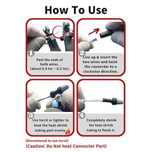 Miniatura 6 de Conector de cable impermeable SS5 rojo 20 piezas AWG 18-10, tapas de cable eléctrico extra impermeables para luz LED de paisaje y cable de carcasa.
