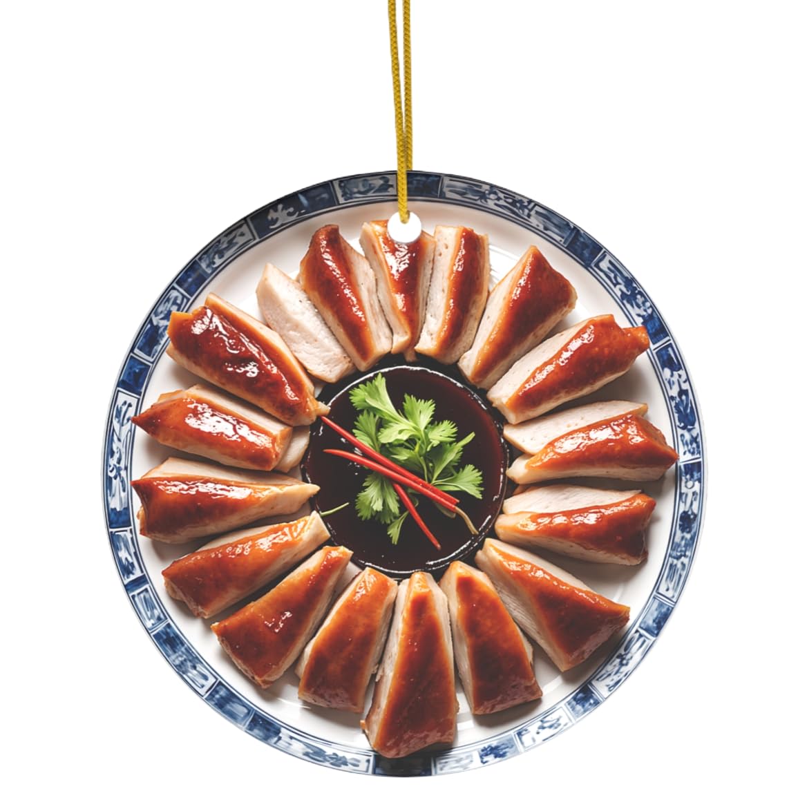 Canard de Pékin décoratif de Noël en céramique pour cuisine et sapin