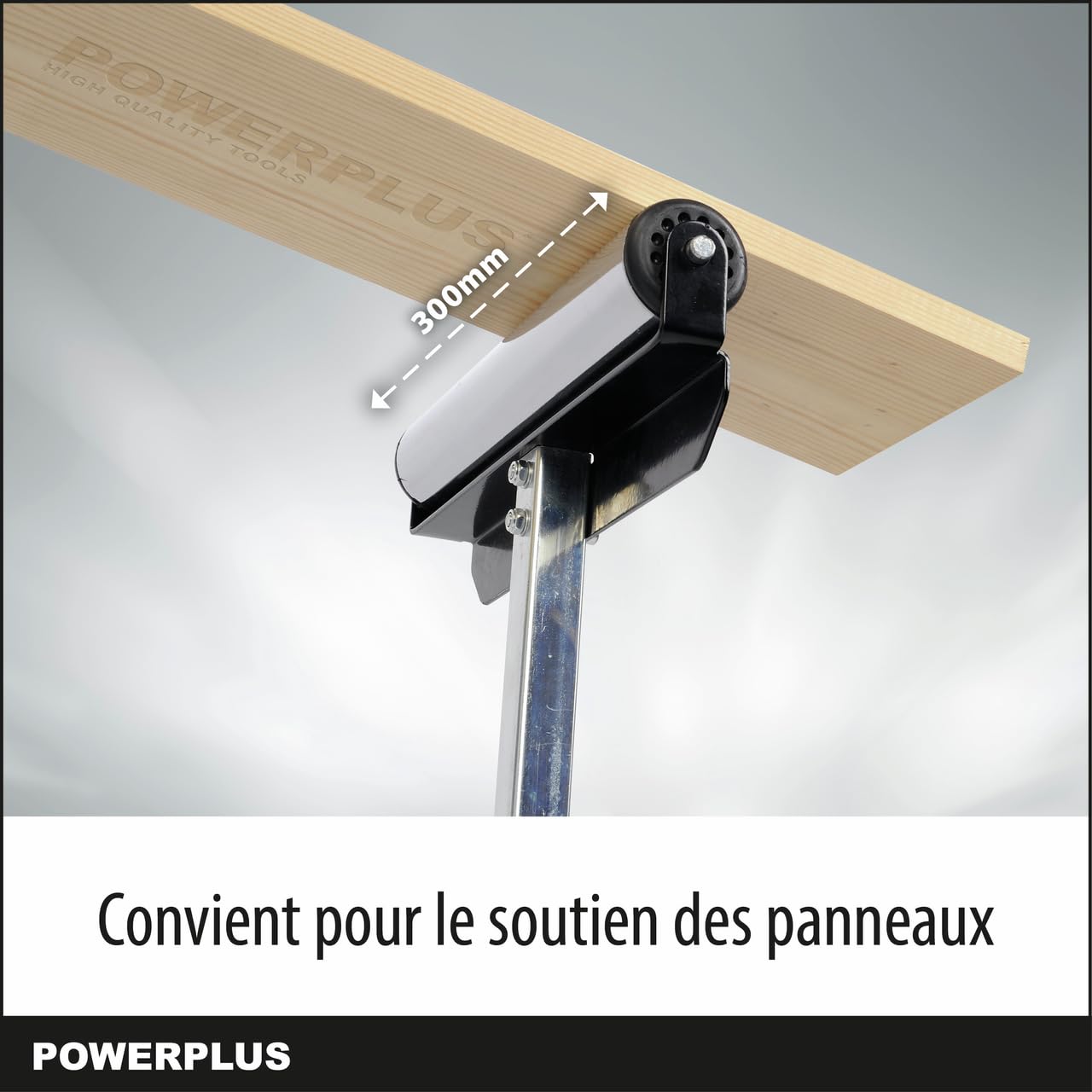 Powerplus Support pour Matériaux en Feuille POWX0700T - Tréteau Réglable et Extensible 485 x 430 mm de max. 60 kg - Hauteur de 680 mm - avec Rouleaux