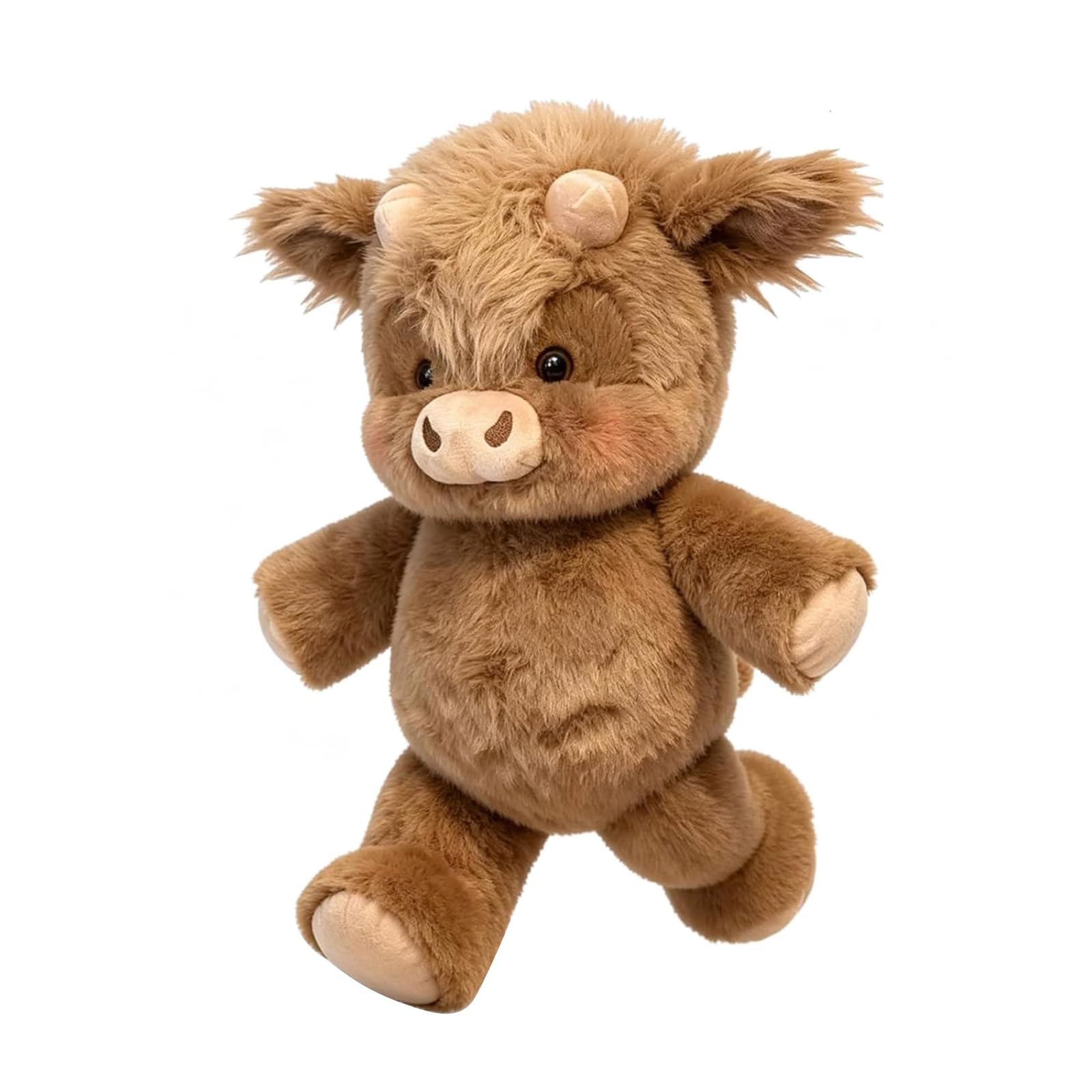 GETBSTOOP Highland Cow Soft Plush Toy, Adorable Furry Running Cow Stuffed Animal for Stress Relief & Emotional Support, Highland Cattle Wild Boar Plush Toy for Adults Kids Home Office Decor