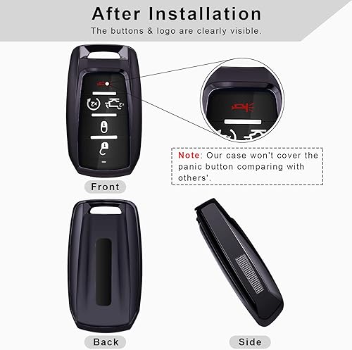 Miniatura 8 de QBUC Funda para llavero RAM con clip para llavero, funda de TPU suave compatible con Dodge Ram 1500 2500 3500 4500 5500 2019 2020 2021 2022