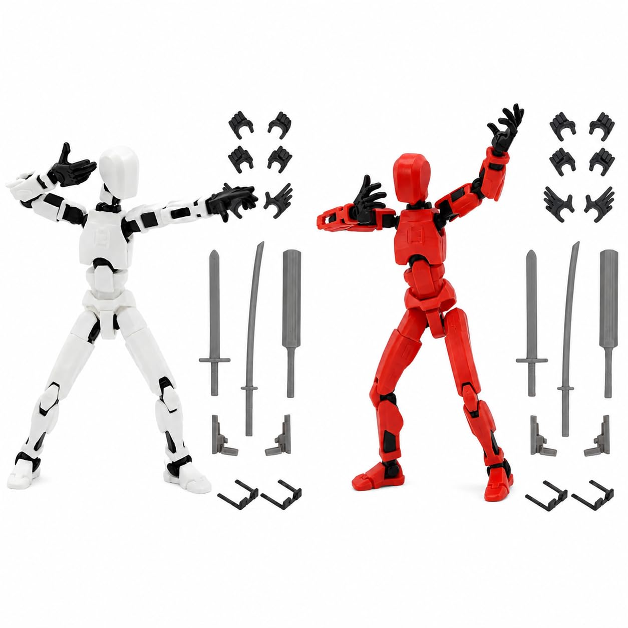 HEYNZ Fully Articulated Action Figure, 3D Printed Robot Assembly Kit, 5.4 Inch Poseable DIY Collectible Model, White Red-image-21