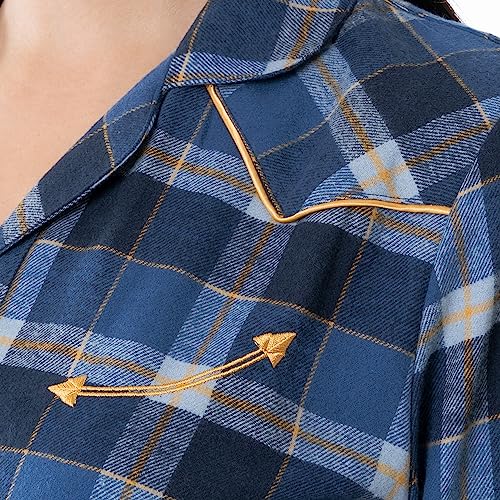 Wrangler Women's Mid-length Flannel Sleep Shirtdress, Blue Plaid, 4X - image 4