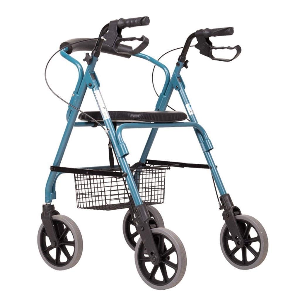 Siedzisko chodzika z wózkiem na zakupy dla osób starszych Aluminiowy czterokołowy składany chodzik Walker z regulacją wysokości Prezent Comfortable anniversary
