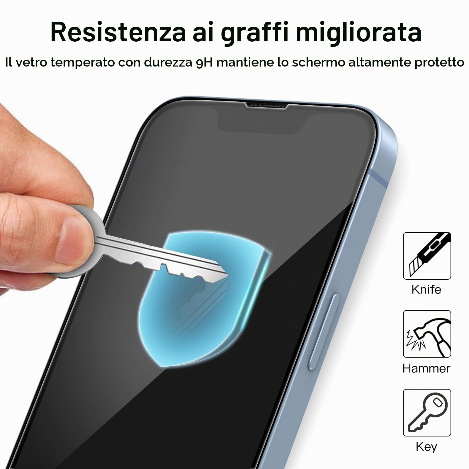 Pellicola Privacy In Vetro Temperato Per IPhone 14 Plus - Antispia 9H, 0.33mm, Confezione 2 Pezzi - 2