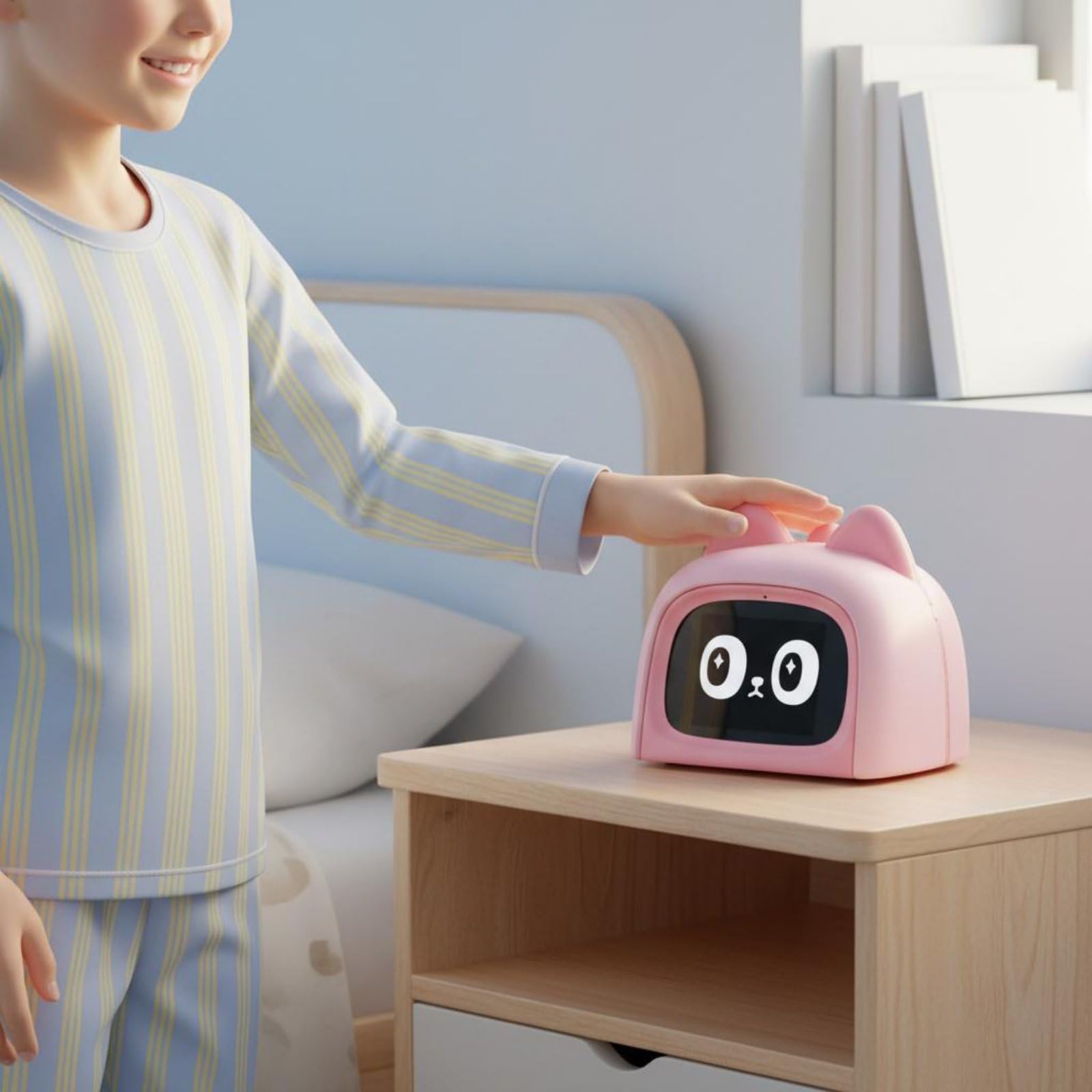 harayaa Despertador Infantil Reloj Infantil Reloj Despertador Reloj Educativo Reloj Digital con Materiales y Silicona y Luz Nocturna Agradable para Uso Seguro, Azul