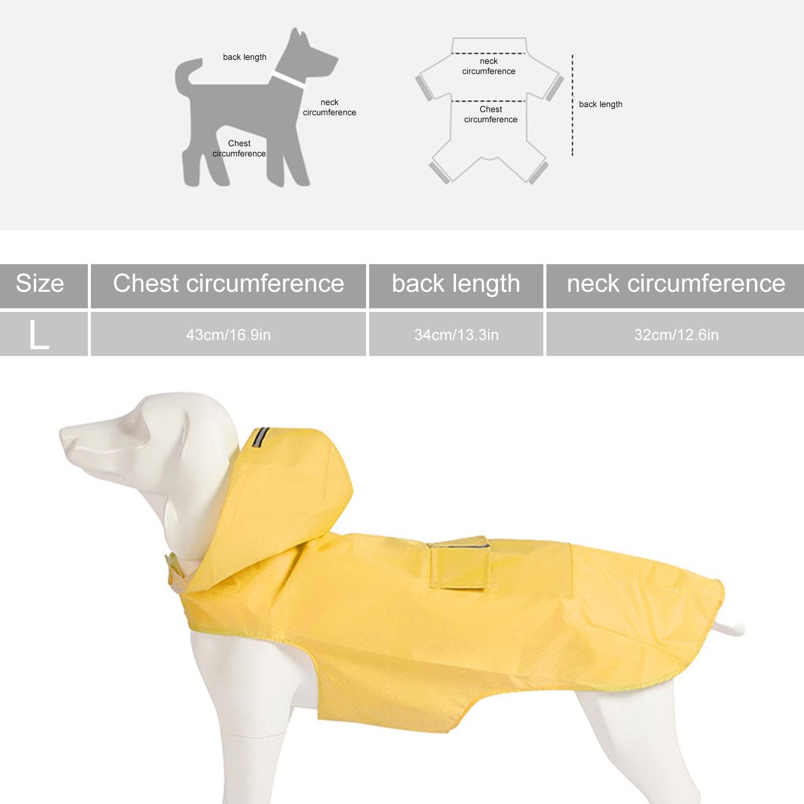 Impermeabile per cani | Poncho riflettente per cani, impermeabile con cappuccio, impermeabile per cani di taglia media e grande