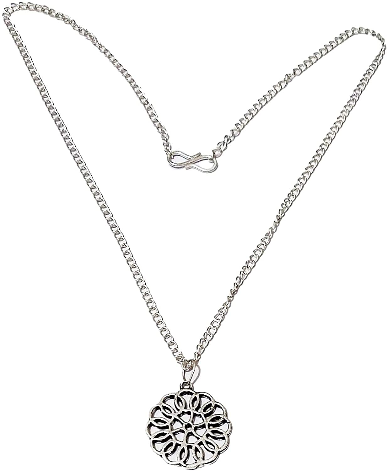 shiny finish silver color metal pendant with chain For Women (B093LSQNLX) Amazon Price History, Amazon Price Tracker