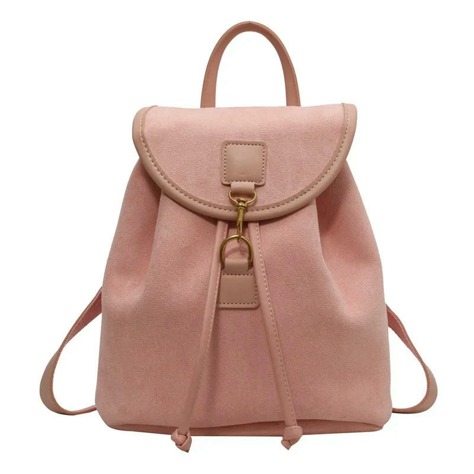 Zaino Porta pc da Donna Elegante A Doppia Spalla Borsa per Libri Universitari di Grande capacità Studenti dal Design E alla Moda-rosa-20x27 Cm