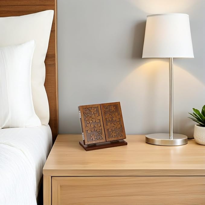 Espejo de maquillaje Mikinona de madera con soporte plegable miniatura 2