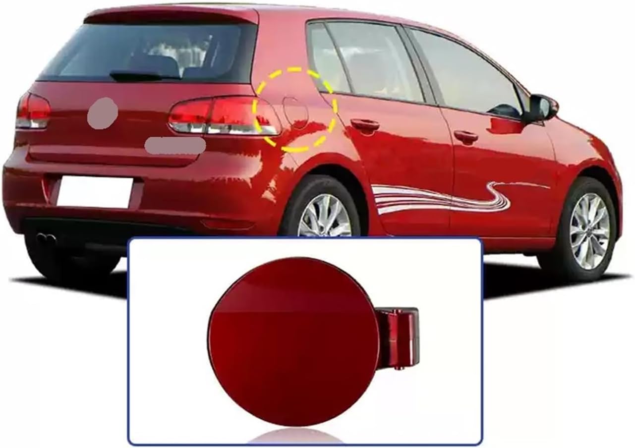 Fuel Gas Tank Filler Door Lid Cover Flap Cap Compatible For VW Golf MK6 GTI 2009 2010 2011 2012 2013 5K6809857C GRU Unprimed Black Red(Red)