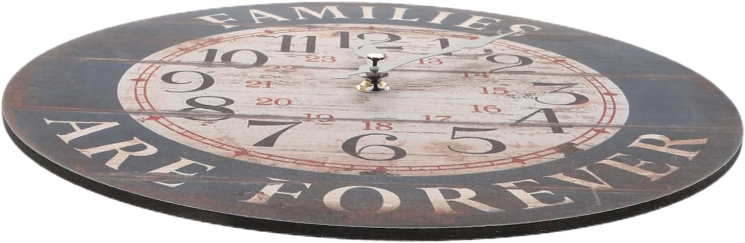 DOITOOL Retro Arabic Numeral Wall Clock Silent Household Hanging Clock with Wooden Frame Vintage Style Decorative Wall Art for Living Bedroom Office Cafe and Home Decor