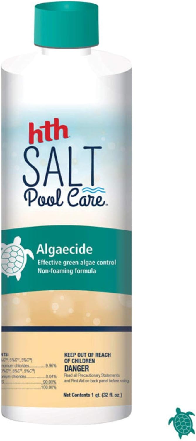 HTH 67002 Algaecide Salt Swimming Pool Cleanser, 1 qt : Patio, Lawn & Garden