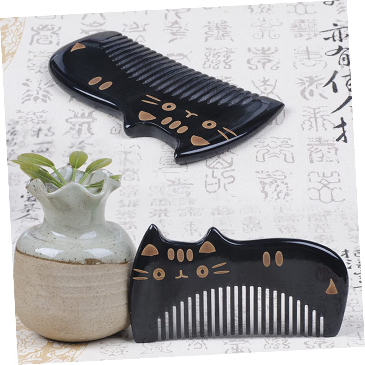 Gatuida 5pièces Peigne Multifonctionnel Corne Pour Peigne Portable Et Pour Cheveux Épais Et Bouclés Pratique Et Élégant Sans Électricité Statique