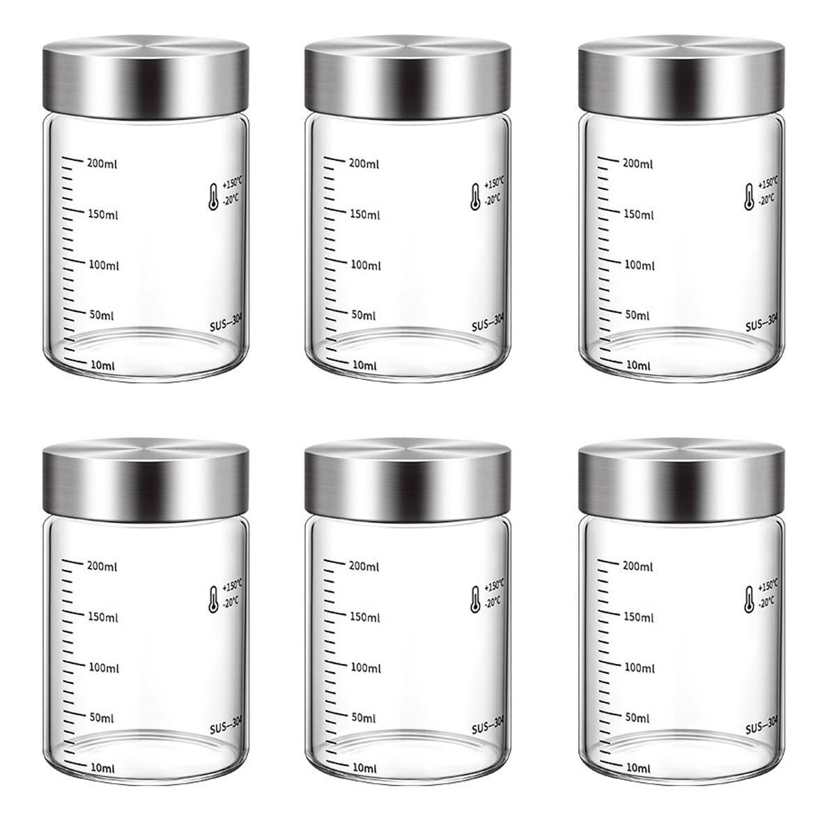 Danmu Glass Juice Bottles with Lids 6oz,Juicing Bottles Reusable Glass 100% Leakproof for Juicing,Water,Kombucha,Milk,Milkshake,Coffee,Borosilicate Glass,6 Pack,Dishwasher Safe