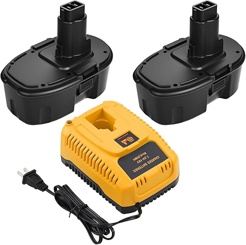 Paquete de 2 baterías de repuesto Ni-Mh de 4500 mAh para batería Dewalt de 18 V y cargador DC9310 compatible con baterías Dewalt XRP de 18 voltios