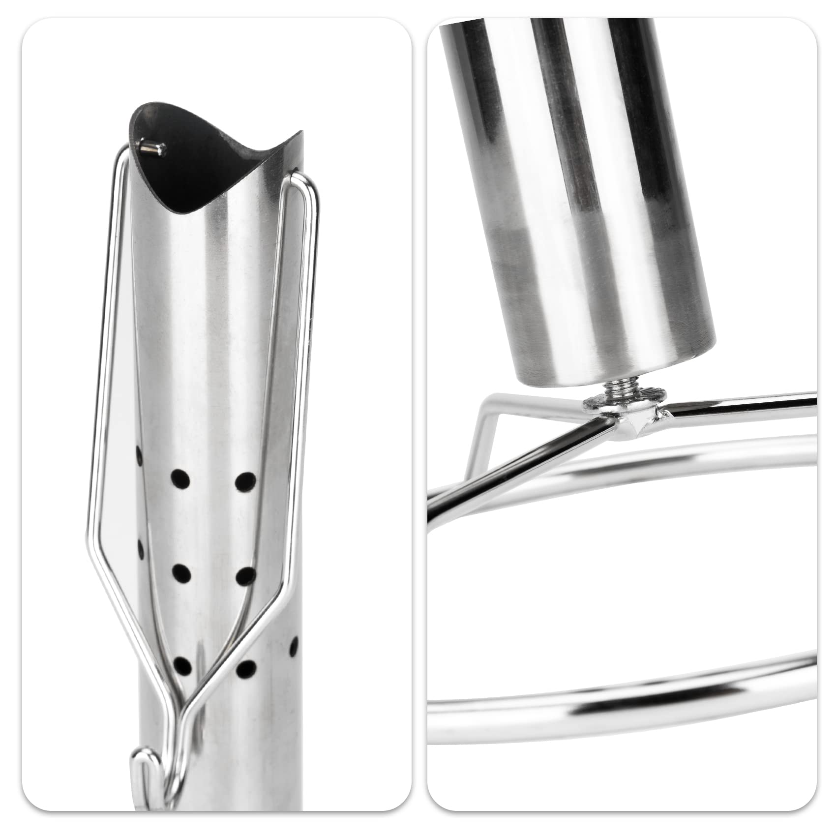 only fire Support vertical en acier inoxydable pour poule avec poignée de levage, support à dinde pour poêle, fumoirs