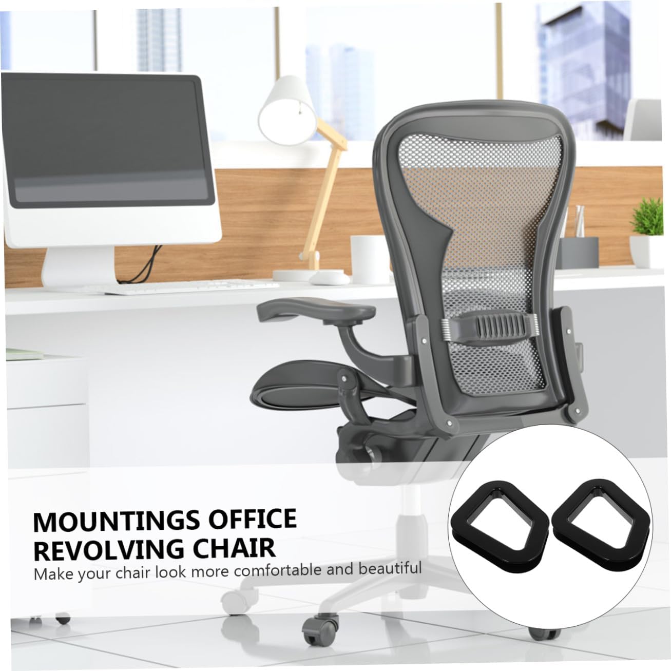 Ipetboom 2 Sets Black Game Chair Mountings Dedicated Office Chair Fittings Replacement Parts Easy to Install and Remove Practical Accessories