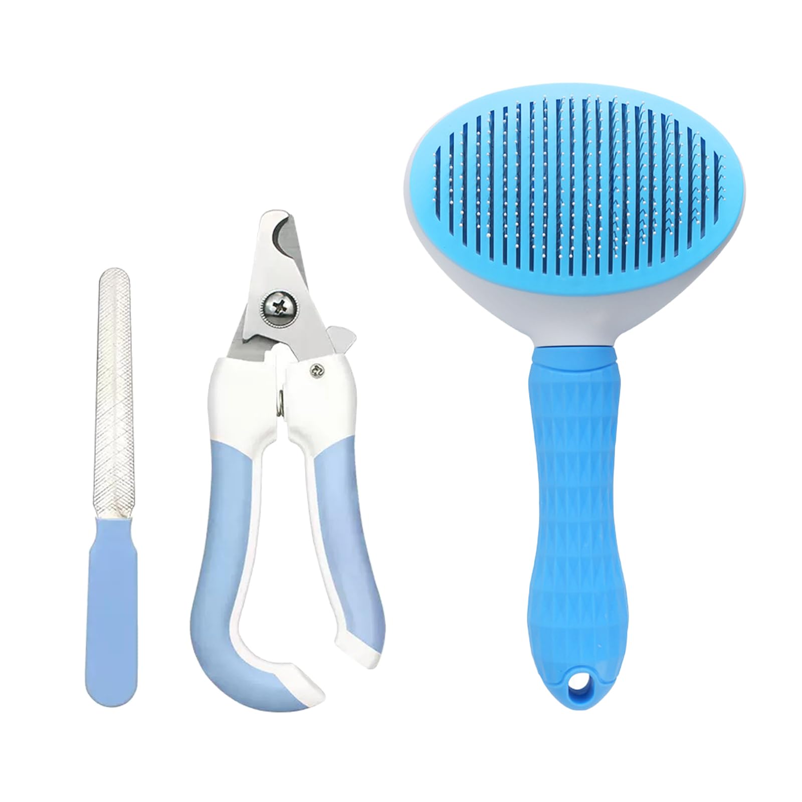CHENGZI Pet Cat Dog Grooming Nail Clipping Set Grooming Comb, Blue